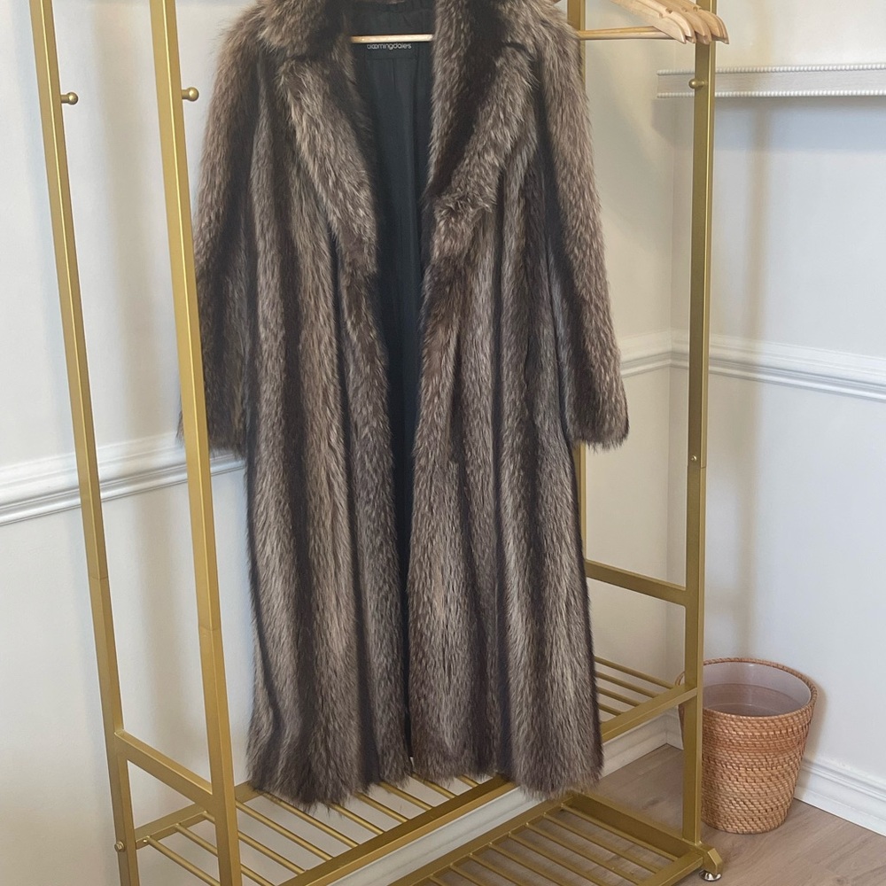 Bloomingdale's Luxurious Fur Coat - Brown and Gray